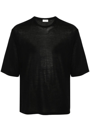 Saint Laurent straight-hem knitted T-shirt - Black