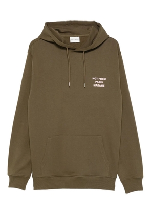 Drôle De Monsieur Le Slogan cotton hoodie - Brown
