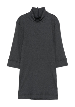 Brunello Cucinelli high-neck ribbed top - Grey