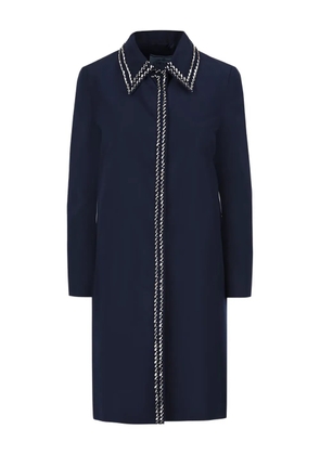 Prada crystal-embellished single-breasted coat - Blue