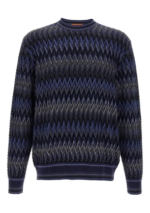 Missoni zigzag-pattern wool sweater - Blue