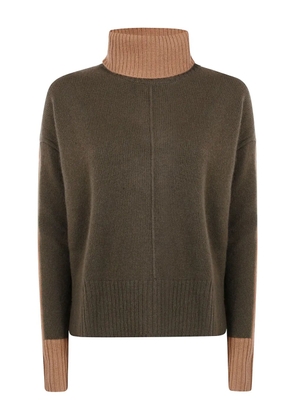 absolut cashmere roll-neck colour-block sweater - Brown