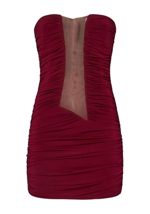 Nensi Dojaka draped mesh-panel mini dress - Red