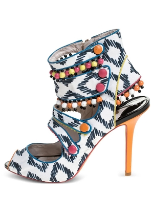 Sophia Webster 110mm beaded caged sandals - White