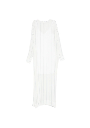 BONDI BORN striped long-sleeved midi dress - White