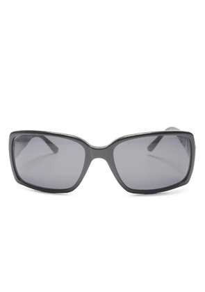 CHANEL Pre-Owned 2002 cc mark rectangle sunglasses - Black