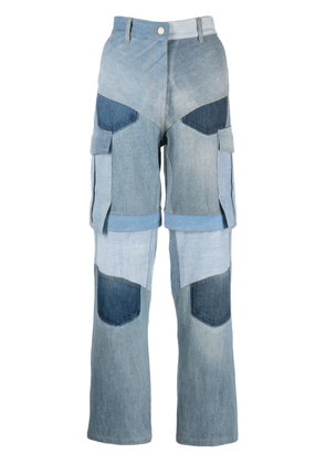 SRVC Studio high-rise straight-leg cargo jeans - Blue