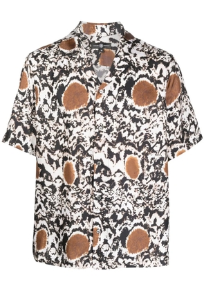 Edward Crutchley abstract-pattern short-sleeve shirt - White
