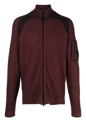 C.P. Company speckled-knit zip-up cardigan - Red