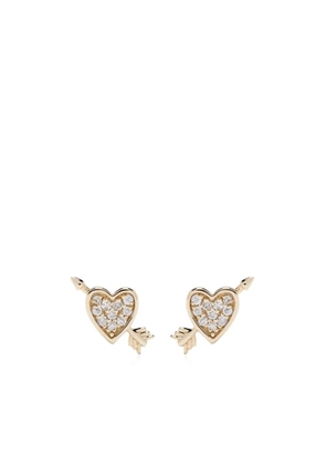Adina Reyter 14kt yellow gold Heart and Arrow diamond stud earrings