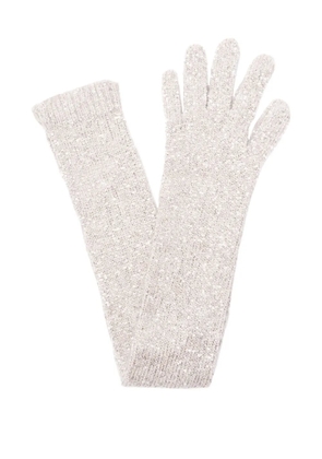 Brunello Cucinelli sequin-embellished gloves - Silver
