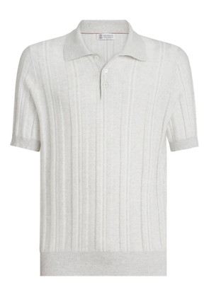 Brunello Cucinelli ribbed knit polo shirt - Grey