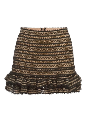 PatBO ruffled mini skirt - Neutrals