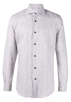 Mazzarelli striped long-sleeve shirt - Neutrals