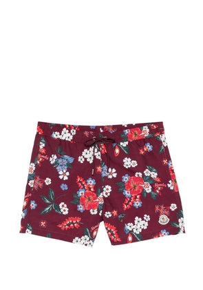 Moncler floral-print swim shorts - Red