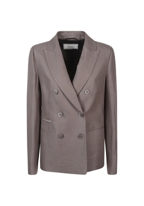 Peserico peaked-lapel double-breasted blaze - Brown