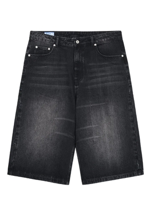 ROUGH. denim knee-length shorts - Black