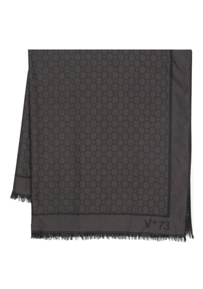 V°73 logo-pattern scarf - Black