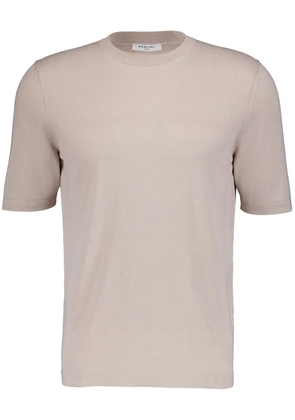 Boglioli crew-neck silk-cotton blend T-shirt - Neutrals