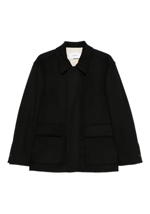 Lardini patch-pocket collared coat - Black