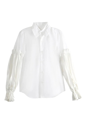 Noir Kei Ninomiya ruffled-sleeve shirt - White