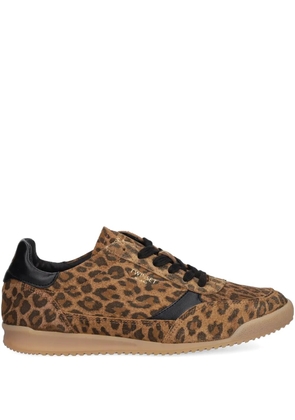 TWINSET leopard-print panelled sneakers - Brown