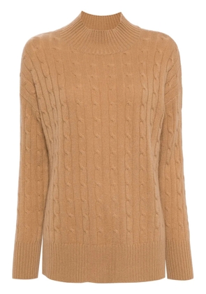 N.Peal Esme cable-knit jumper - Brown