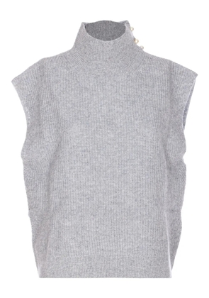 LIU JO pearl-embellished vest - Grey