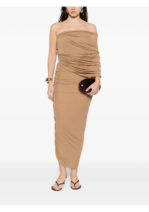 Giuseppe Di Morabito one-shoulder gathered midi dress - Neutrals