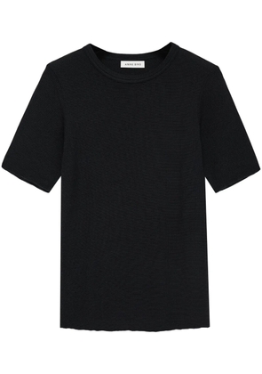ANINE BING Caitlyn crepe-textured T-shirt - Black