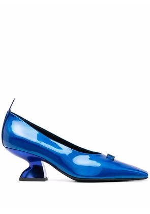 Ferragamo F-heel leather pumps - Blue