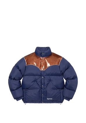 Supreme glitter-panel padded jacket - Blue