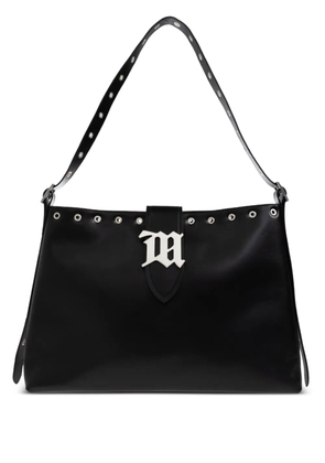 MISBHV eyelet-embellished logo-plaque tote bag - Black
