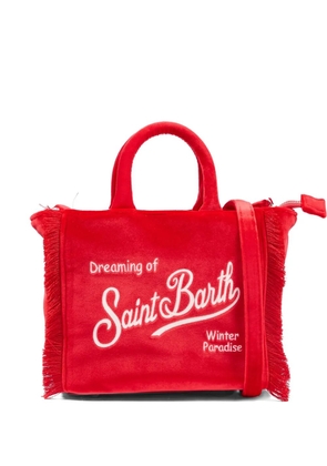MC2 Saint Barth mini Vanity fringe lettering tote bag - Red