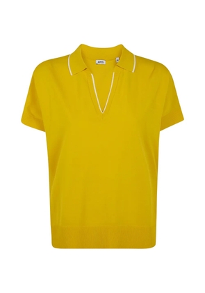 ASPESI contrast-trim polo top - Yellow