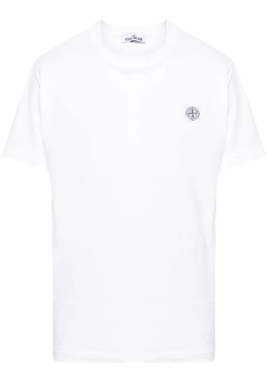Stone Island Compass-appliqué cotton T-shirt - White