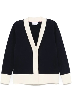 Thom Browne contrasting-trim V-neck cardigan - Blue