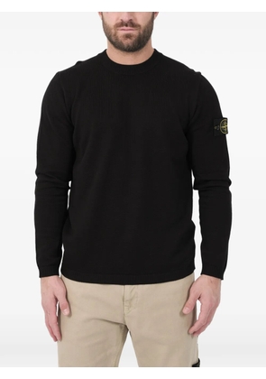 Stone Island Compass-badge waffle-knit sweater - Blue