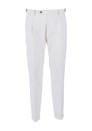 Berwich pleated-cuff tapered trousers - White