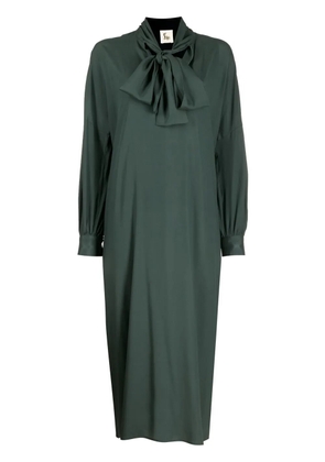 PAULA scarf-detail scoop neck dress - Green