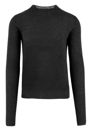 Ferragamo ribbed-knit linen jumper - Black