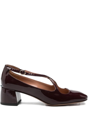 A.Bocca 45mm criss-cross square-toe pumps - Red