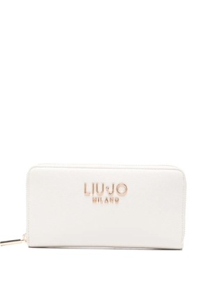 LIU JO large logo zip wallet - White