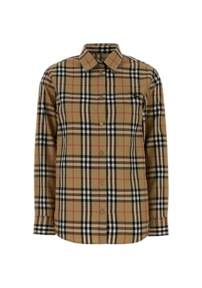 Burberry embroidered check-pattern shirt - Neutrals