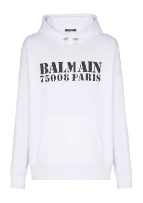 Balmain logo-print hoodie - White