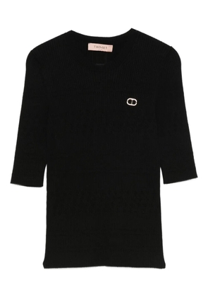 TWINSET ribbed embellished top - Black