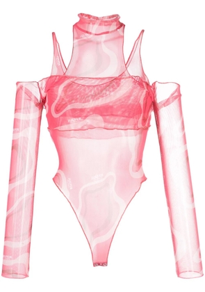 JULFER Janet wave-print bodysuit - Pink