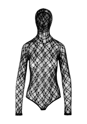 Ioana Ciolacu lace-pattern hooded top - Black