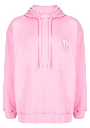 Nanushka logo-embroidered organic cotton hoodie - Pink