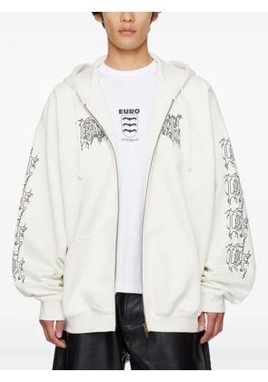 VETEMENTS graphic-print zip-up hoodie - White